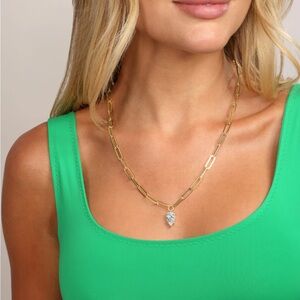 NWT Melinda Maria Gold “Samantha Teardrop” Necklace